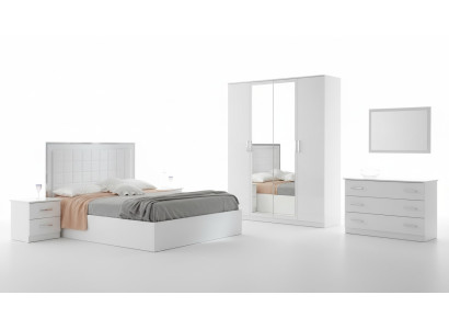 Bed nachtkastje ladekast 6-delige slaapkamerset Design Moderne Luxe Slaapkamer