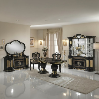 Klassieke design eettafel tafel Italiaanse stijl meubels Tafels Zwart Goud