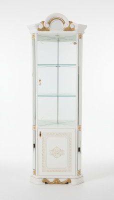 Luxe etalage hoekvitrine glazen kast modern meubel rek klassiek ITALIË