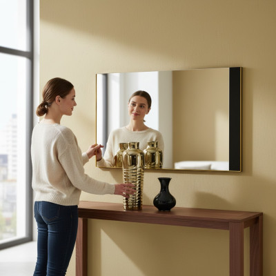 Klassieke stijl Moderne houten staande spiegel 110 * 4 spiegel slaapkamer Nieuw