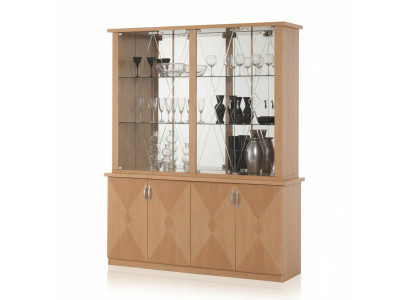 Klassieke vitrinekast Italiaans meubilair kasten meubels vitrines beuken nieuw