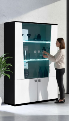 Moderne houten vitrinekast vitrines- vitrinekast kast glazen kast kasten Italië