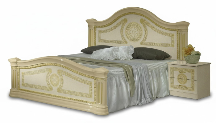 Klassiek bed Tweepersoonsbed Dubbel bed Gestoffeerde bedden Italiaanse meubels Hout