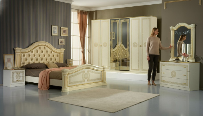 Slaapkamer Bed Chesterfield Dubbel Bed Bekleed Chesterfield Barok Rococo