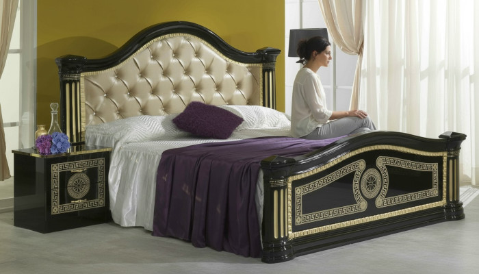 Chesterfield Bed Lederen Bed Gestoffeerd Bed Slaapkamer Tweepersoonsbed Bedden 180x200cm