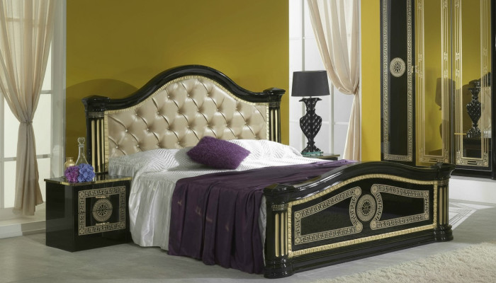 Chesterfield Bed Lederen Bed Gestoffeerd Bed Slaapkamer Tweepersoonsbed Bedden 180x200cm