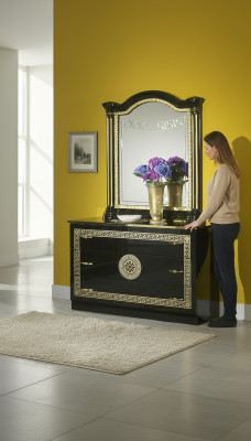 Spiegel Commode Kast Commodes Dressoir Slaapkamer Set Hout Moderne Stijl Nieuw