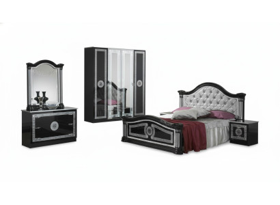 Zwarte slaapkamerset commode stijl beddengoed set 6-delig barok nieuw