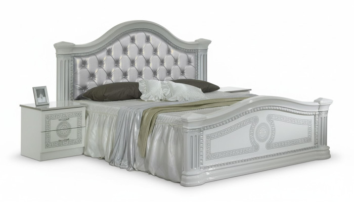 Klasse slaapkamer set 3-delig bed tweepersoonsbed bedden 2x nachtkastje Chesterfield
