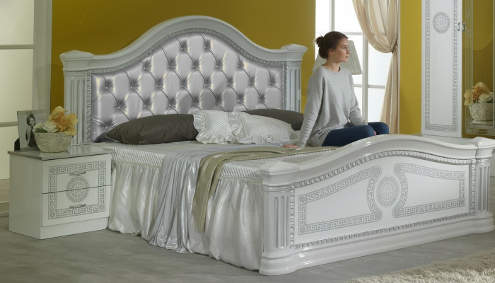 Ontwerper Bed Slaapkamer Bedden Chesterfield Textiel Leer Hotel Luxe Bekleding