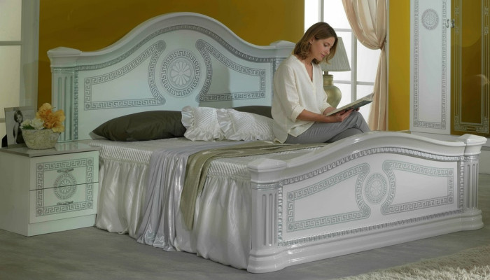 Ontwerper bed Slaapkamer Klassieke bedden Hout Hotel Luxe Beklede zitplaatsen Nieuw