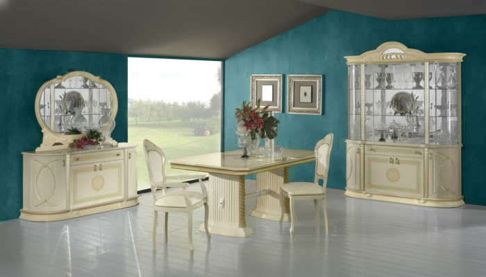 Eetkamer set vitrine eettafel meubel set tafel groep 4-delige set compleet barok