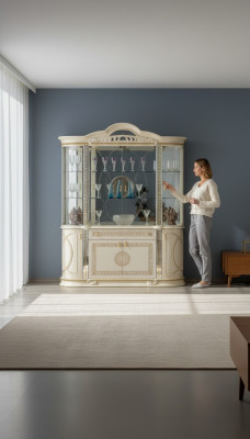 Woonkamerkast Klassieke vitrine Vitrinekast Vitrinekasten Dressoir