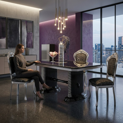 Klassieke eettafel Woonkamertafels Italiaanse meubels Houten tafel 185/230cm
