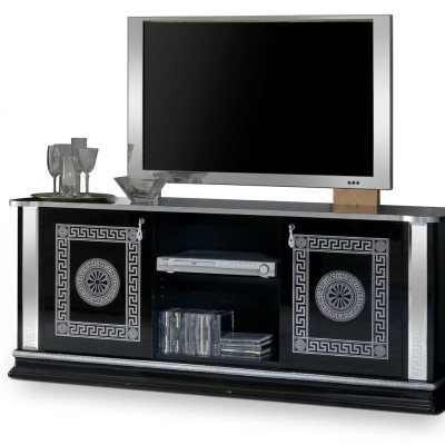 Zwart tv-standaard RTV-kast Lowboard meubilair tv-tafel design tv-kast