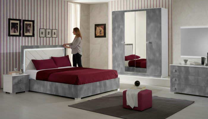 Slaapkamer Italiaanse meubelset Luxe 6-delig Bed Bed Kast Commode Nieuw