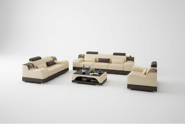 Ontwerp bankstel 2x 3-zits set banken gestoffeerde banken Moderne bank