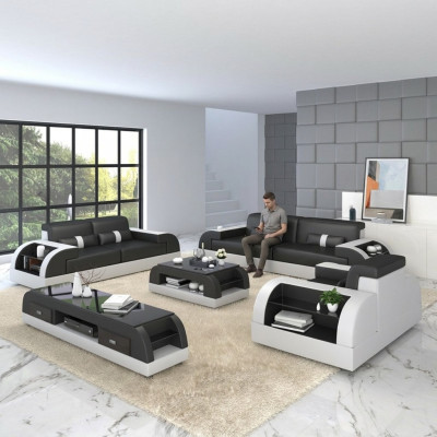 Sofaset 3+3 zits set Designbanken Gestoffeerde bankstellen Leren relaxfauteuils