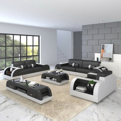 Sofaset 3+3 zits set Designbanken Gestoffeerde bankstellen Leren relaxfauteuils