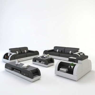 Sofaset 3+3 zits set Designbanken Gestoffeerde bankstellen Leren relaxfauteuils