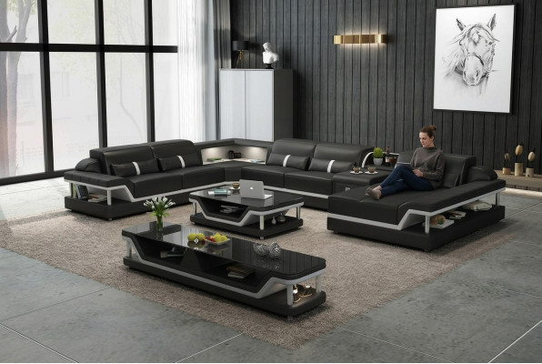 Ontwerper woonlandschap U-vorm bank hoekbank gestoffeerde suite hoekbank.