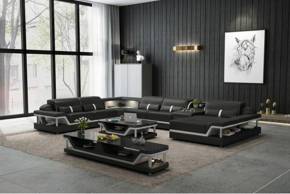 Ontwerper woonlandschap U-vorm bank hoekbank gestoffeerde suite hoekbank.