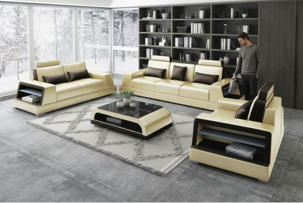 Sofagarnituur Zitbank Set Ontwerp Bankstellen Stoffen Bankstellen Lederen Moderne 3+3