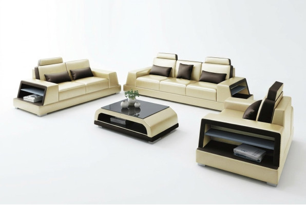 Sofagarnituur Zitbank Set Ontwerp Bankstellen Stoffen Bankstellen Lederen Moderne 3+3
