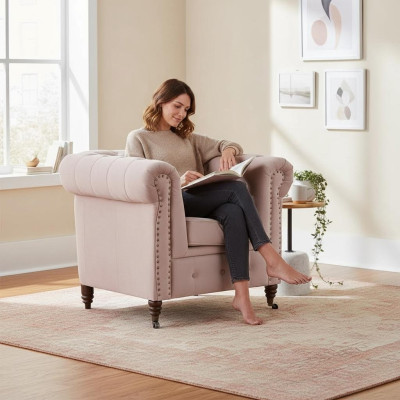 Edel ontwerp Chesterfield gestoffeerde fauteuil tv-zitclublounge textiel