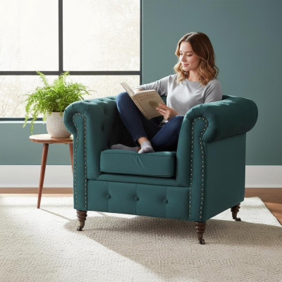 Chesterfield fauteuil 1-zits bank gestoffeerde banken Nieuwe loungeclub
