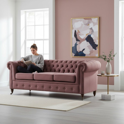 Klassiek meubilair Chesterfield 3-zitsbank Stoffen bank Luxe design Nieuw