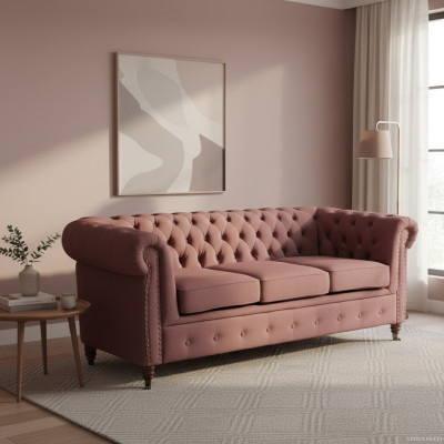 Klassiek meubilair Chesterfield 3-zitsbank Stoffen bank Luxe design Nieuw