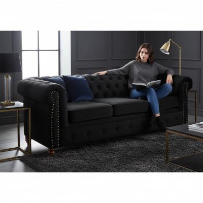 Chesterfield 3-zitsbank Stof Bank Stijlvol Ontwerp Klassiek Meubilair Nieuw