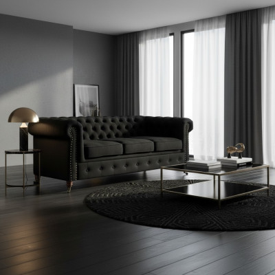 Chesterfield 3-zitsbank Stof Bank Stijlvol Ontwerp Klassiek Meubilair Nieuw
