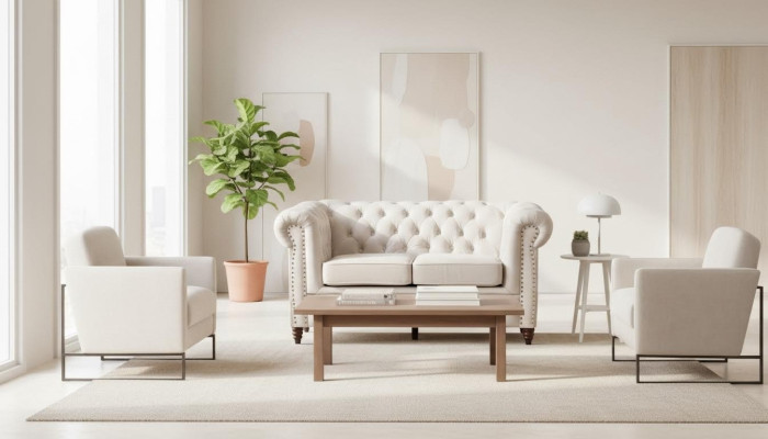 Sofa 2 zits Chesterfield bankstel textiel stof bank meubels Elegant ontwerp