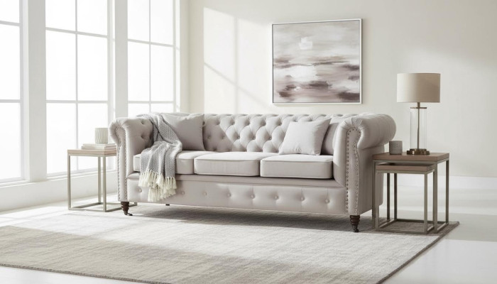 Chesterfield 3-zitsbank Leren Bank Bank Bekleding Zitgroep Driepersoons Nieuw
