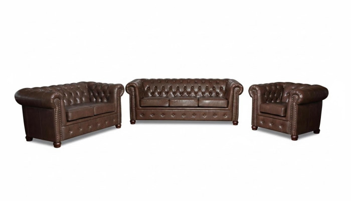 Chesterfield 3-zits bank leren bank bank bekleding zitbanken driezitter