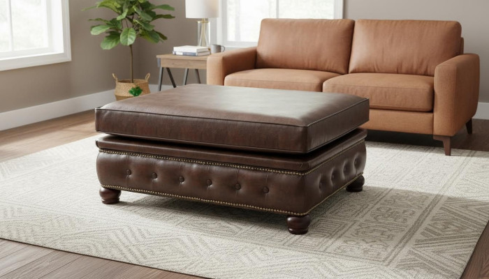 Voetenbank Club Lounge Kruk Chesterfield Textiel Ottomaans Ontwerp Ottomaanse Stof