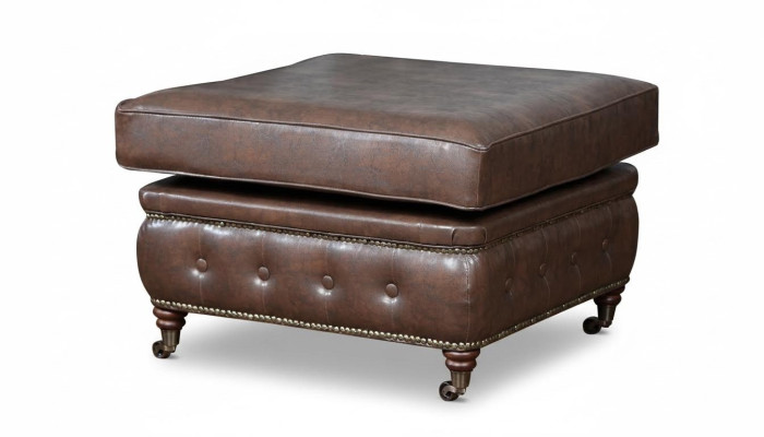 Chesterfield voetenbank Club Lounge poef Leder Textiel Ottoman Ontwerper