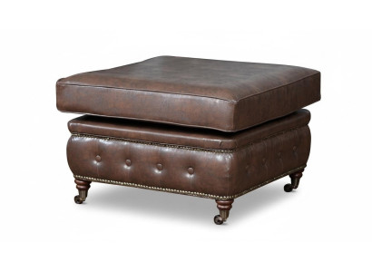 Chesterfield voetenbank Club Lounge poef Leder Textiel Ottoman Ontwerper