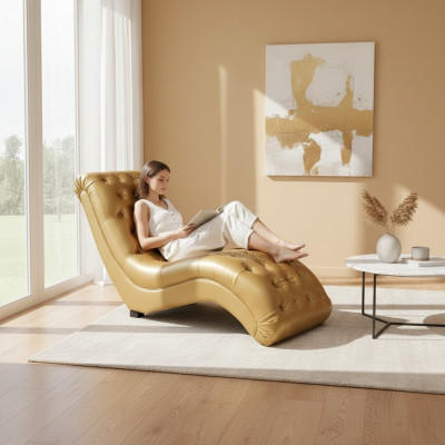 Chesterfield ligstoelbank Chaiselongues Bank Lounge Club Decoratie Relax Ligbank Leder