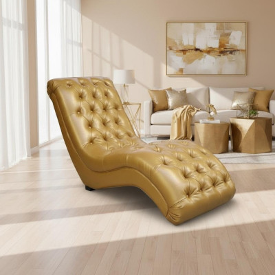 Chesterfield ligstoelbank Chaiselongues Bank Lounge Club Decoratie Relax Ligbank Leder