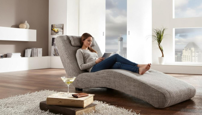 Chaiselongue relaxbank loungesofa Chesterfield bank bank textiel