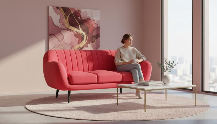 Driedelige bank gestoffeerd designbank 3-zitsbank woonkamer rood luxe bankstellen