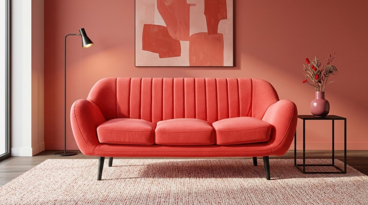Driedelige bank gestoffeerd designbank 3-zitsbank woonkamer rood luxe bankstellen