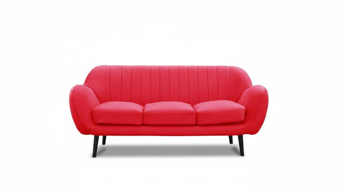Driedelige bank gestoffeerd designbank 3-zitsbank woonkamer rood luxe bankstellen