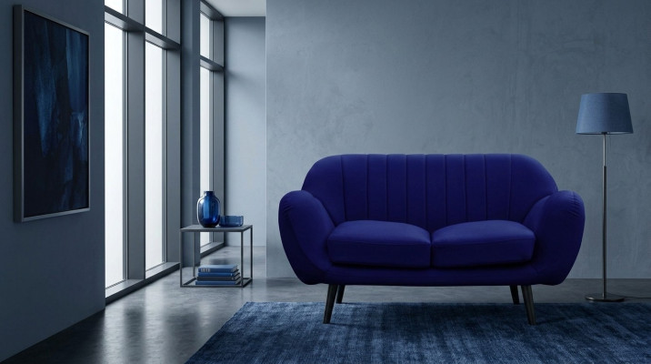 Bank bekleding 3+2+1 zits bekleding meubels bankstel banken blauw sofa's