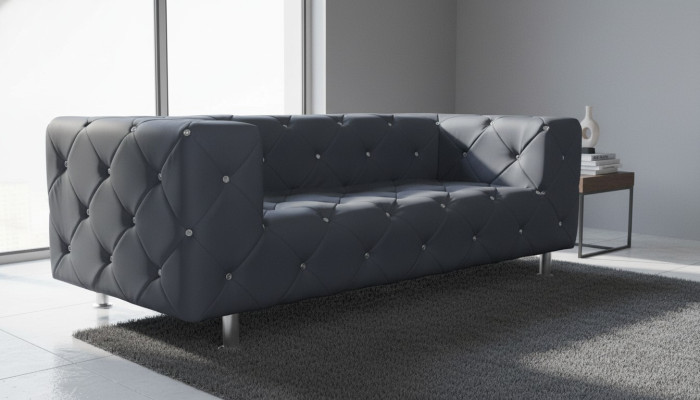 Driepersoons bank gestoffeerde ontwerp bank 3-zits banken kamer Chesterfield grijs Nieuw