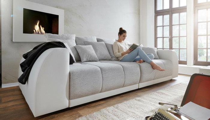Sofa Bank 310cm Gestoffeerde Banken 5-zits Stof grote xxl Woonkamer Bankstellen