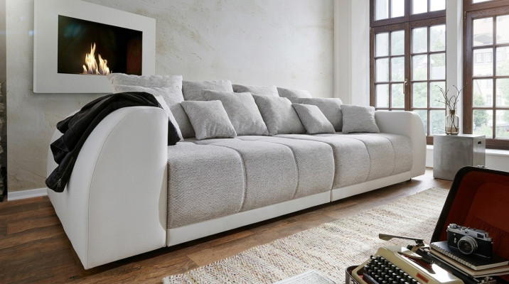 Sofa Bank 310cm Gestoffeerde Banken 5-zits Stof grote xxl Woonkamer Bankstellen
